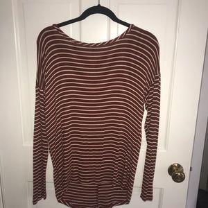 burnt orange striped sweater